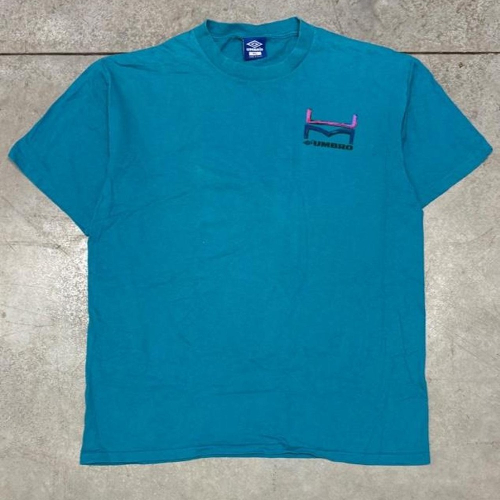 Vintage 90s Umboro Soccer Mullet T Shirt Blue Sz XL